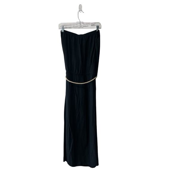 Michael Michael Kors Strapless Double Slit Maxi Dress with Rope Belt Black XL - Picture 5 of 8